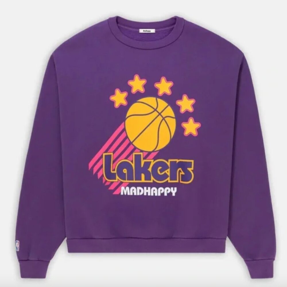 Madhappy Los Angeles Lakers Crewneck Sweatshirt Purple/Yellow Size Small